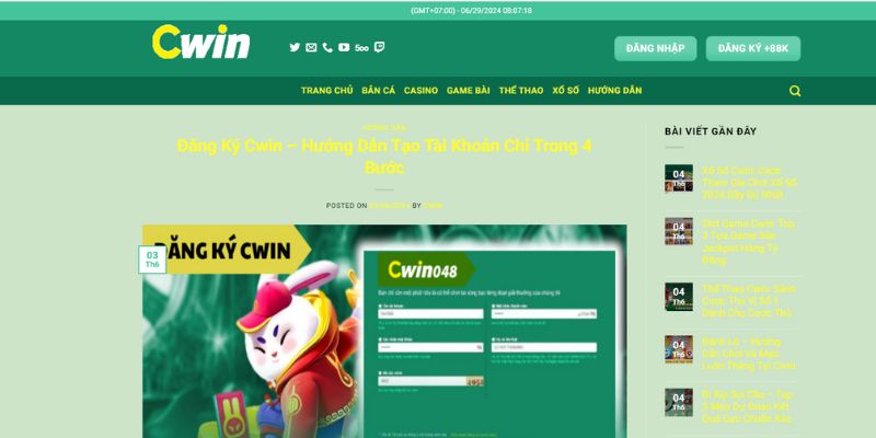 Cách thức đăng ký hội viên Cwin tại giới thiệu Cwin